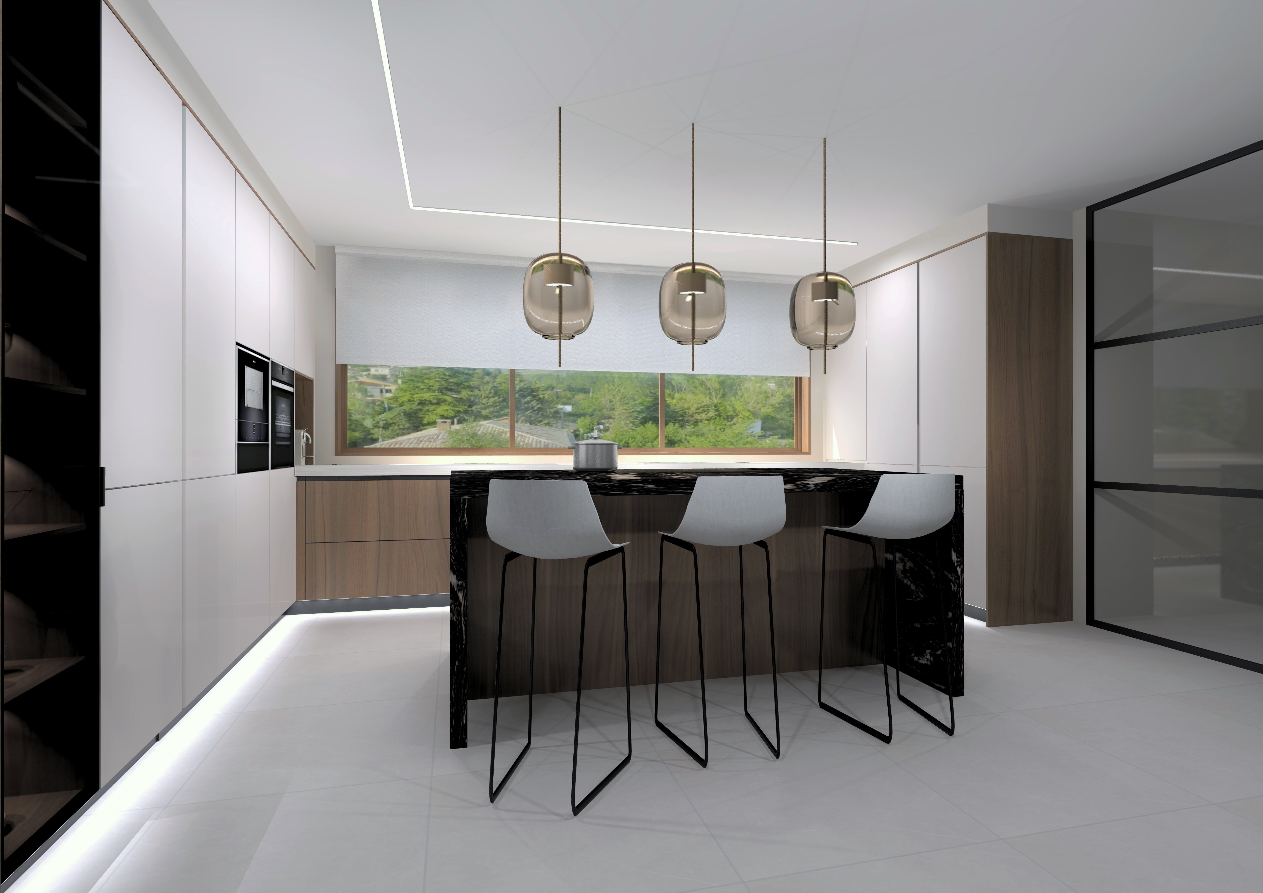 Cocina moderna Santos en Cashmere y Nogal | Docrys & DC