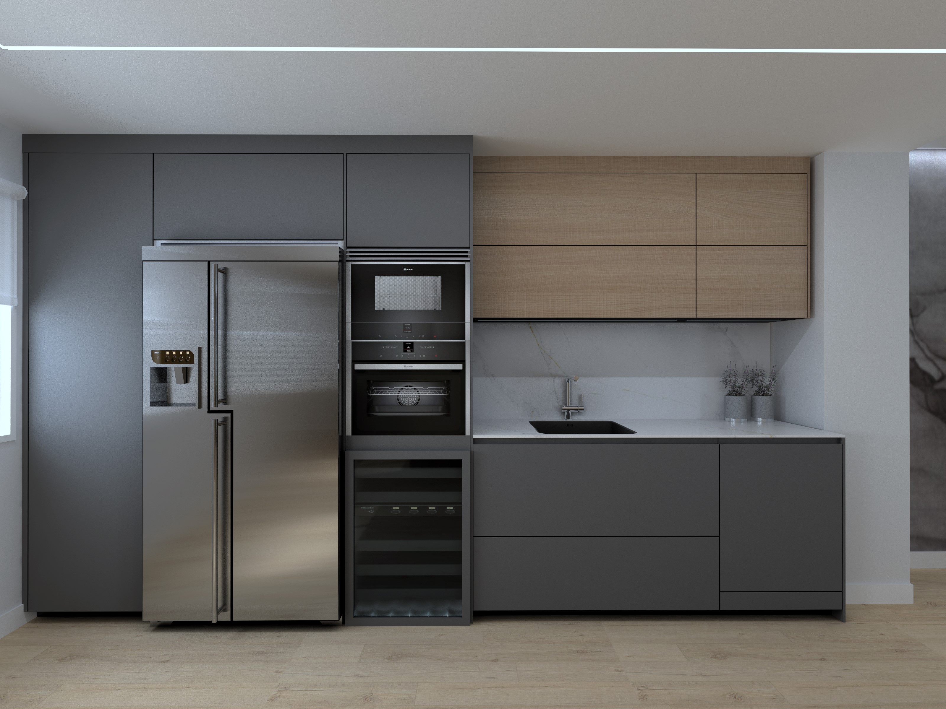 Cocina Santos Gris y Roble | Docrys & DC