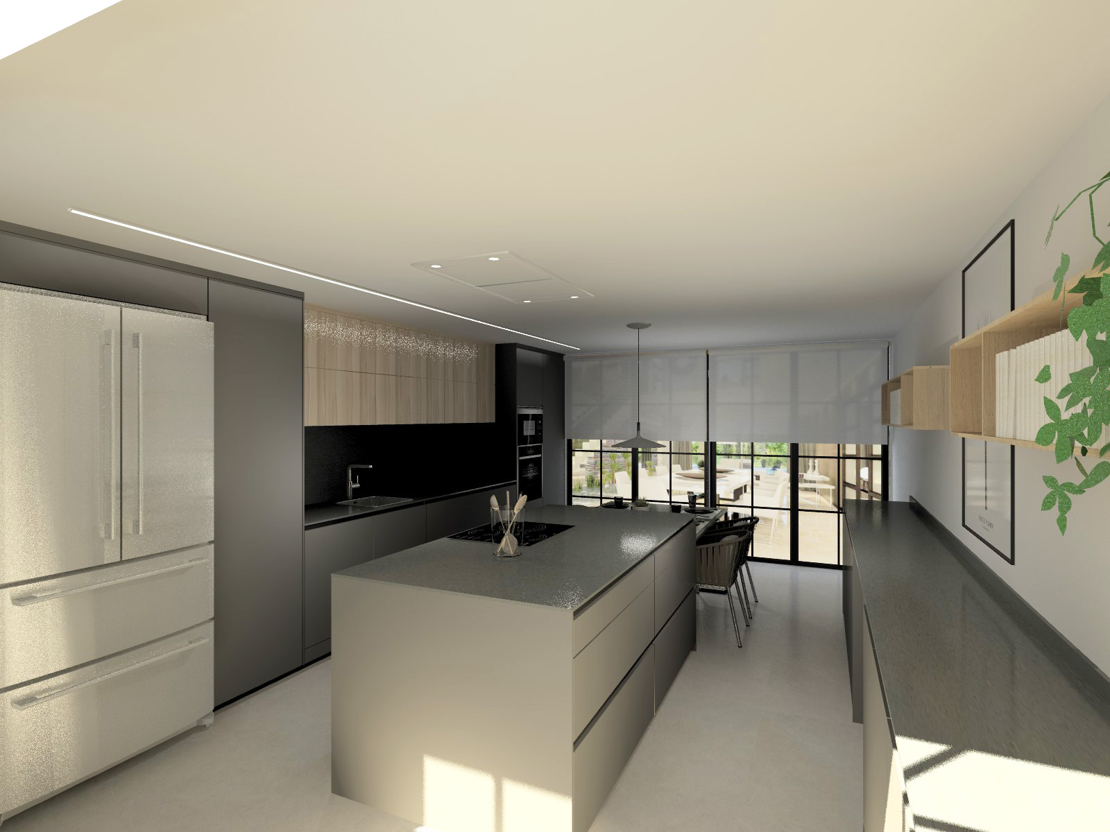 Cocina Santos Gris con Isla | Docrys & DC