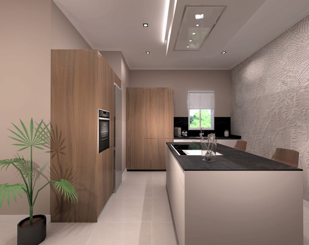 Cocina Santos Nogal con Isla | Docrys & DC