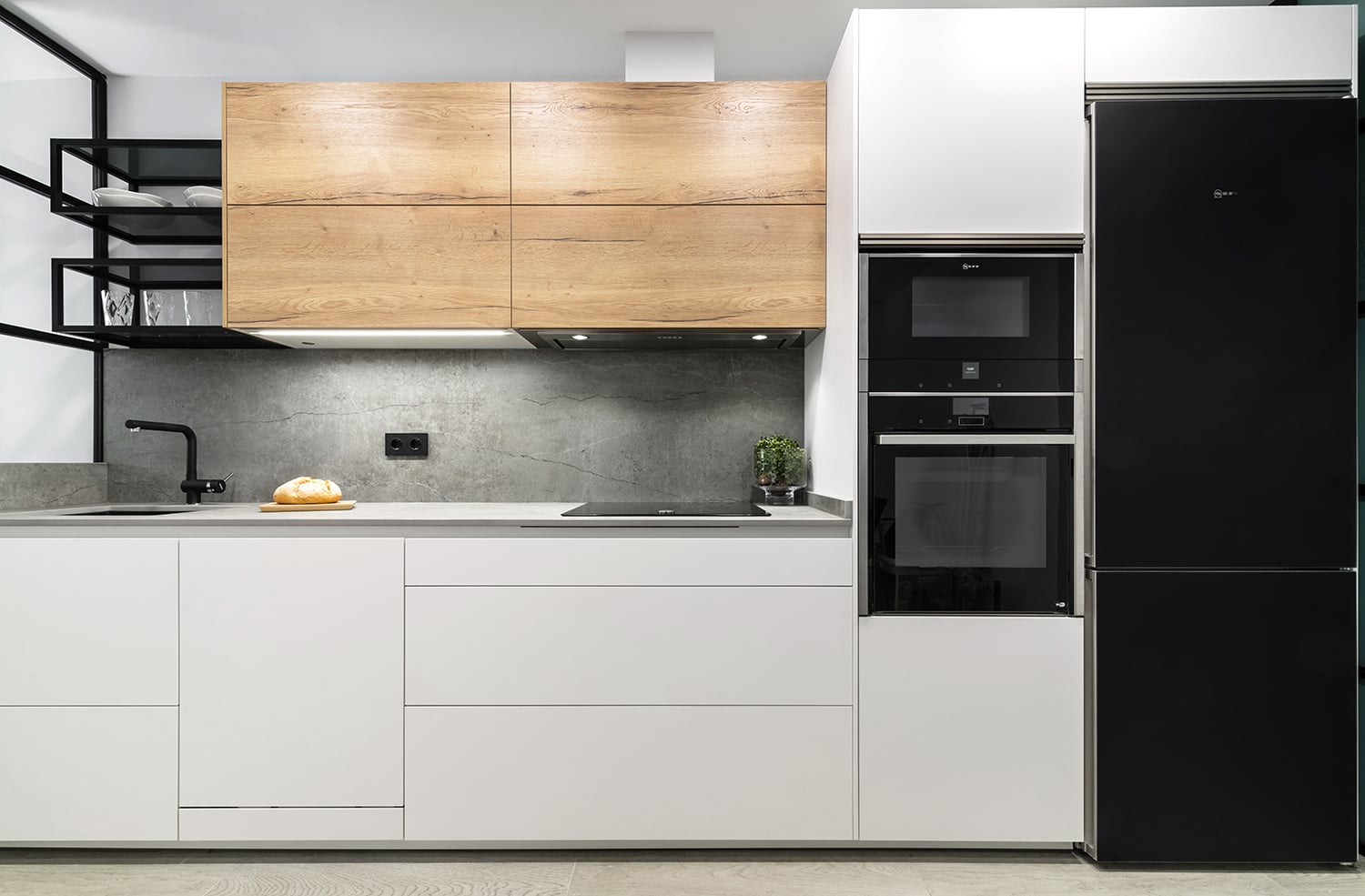 Cocina Moderna Color Blanco y Roble con Muebles de Cocina Santos | Docrys & DC