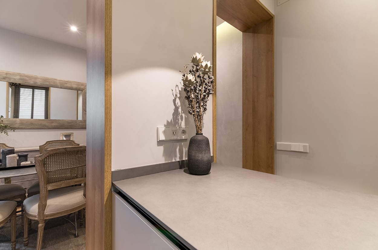 Cocina Santos gris con península | Docrys & DC