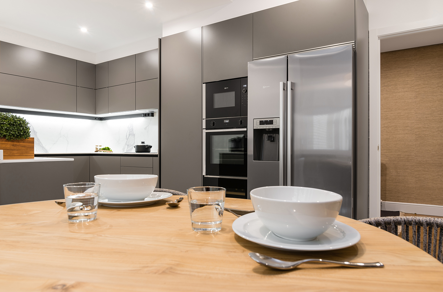 Cocina Moderna de Santos en color Gris Visón | Docrys & DC