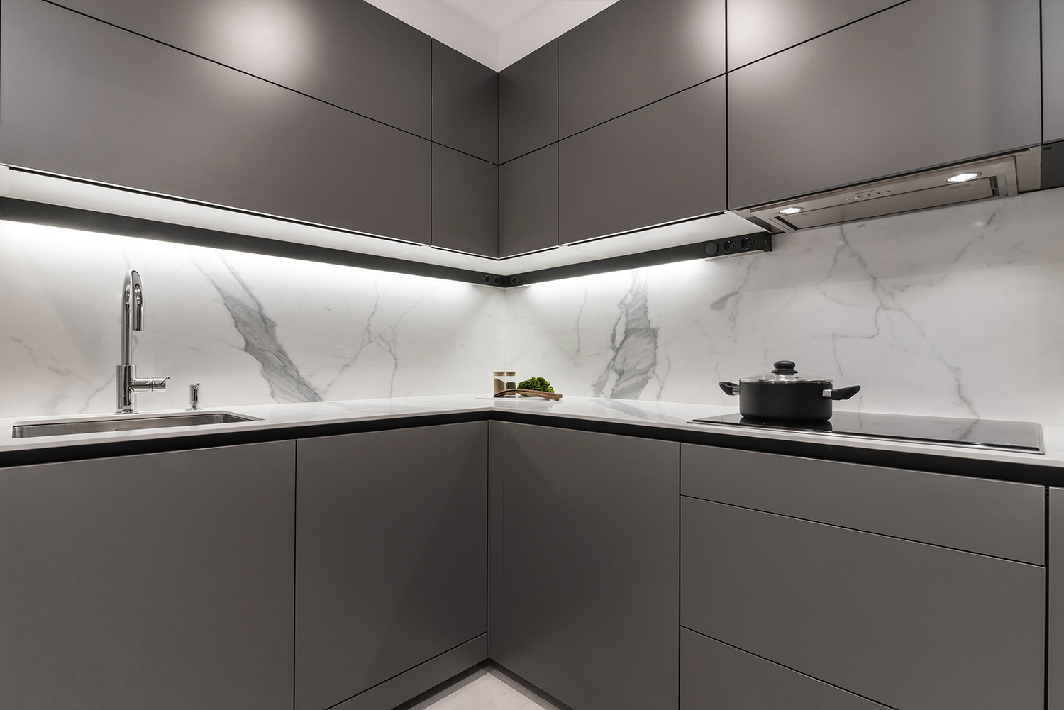 Cocina Moderna de Santos en color Gris Visón | Docrys & DC