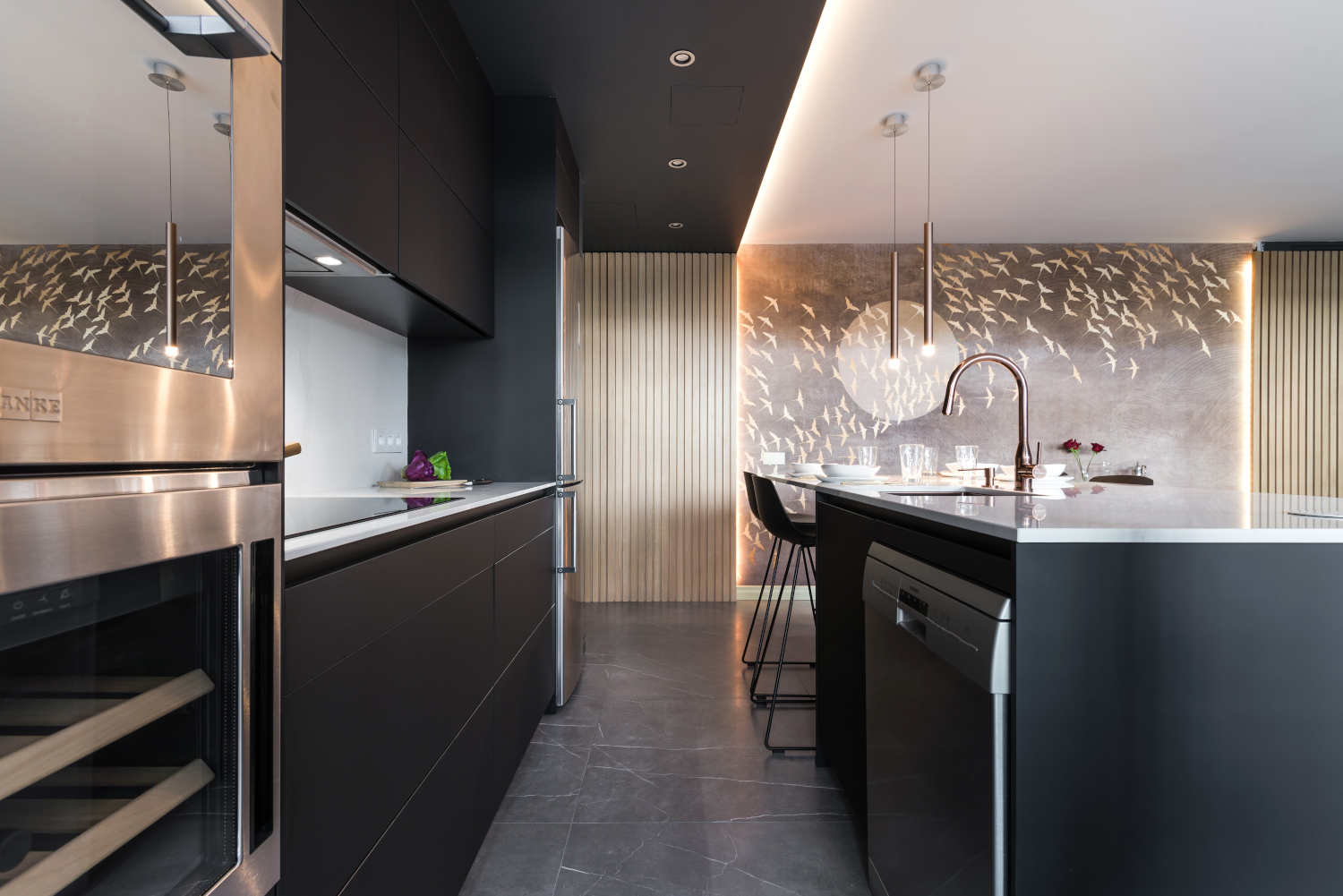 Cocina Santos negra con isla | Docrys & DC