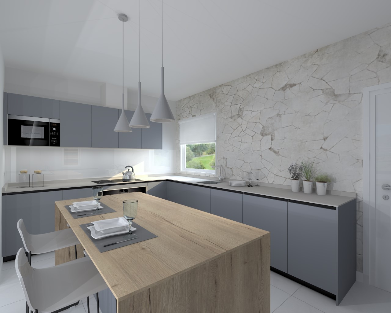 Cocina Santos Con Muebles En Gris Vis n Seda Docrys DC Cocina Santos Con Muebles En Gris Vis n Seda Docrys DC