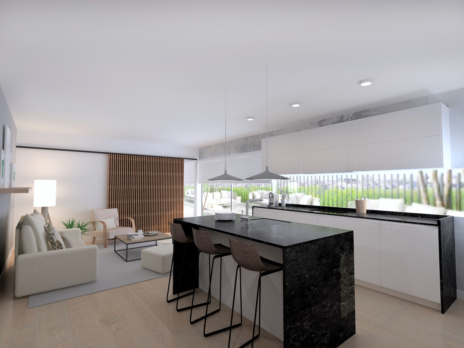 Cocina Moderna en Blanco abierta al salón | Docrys & DC