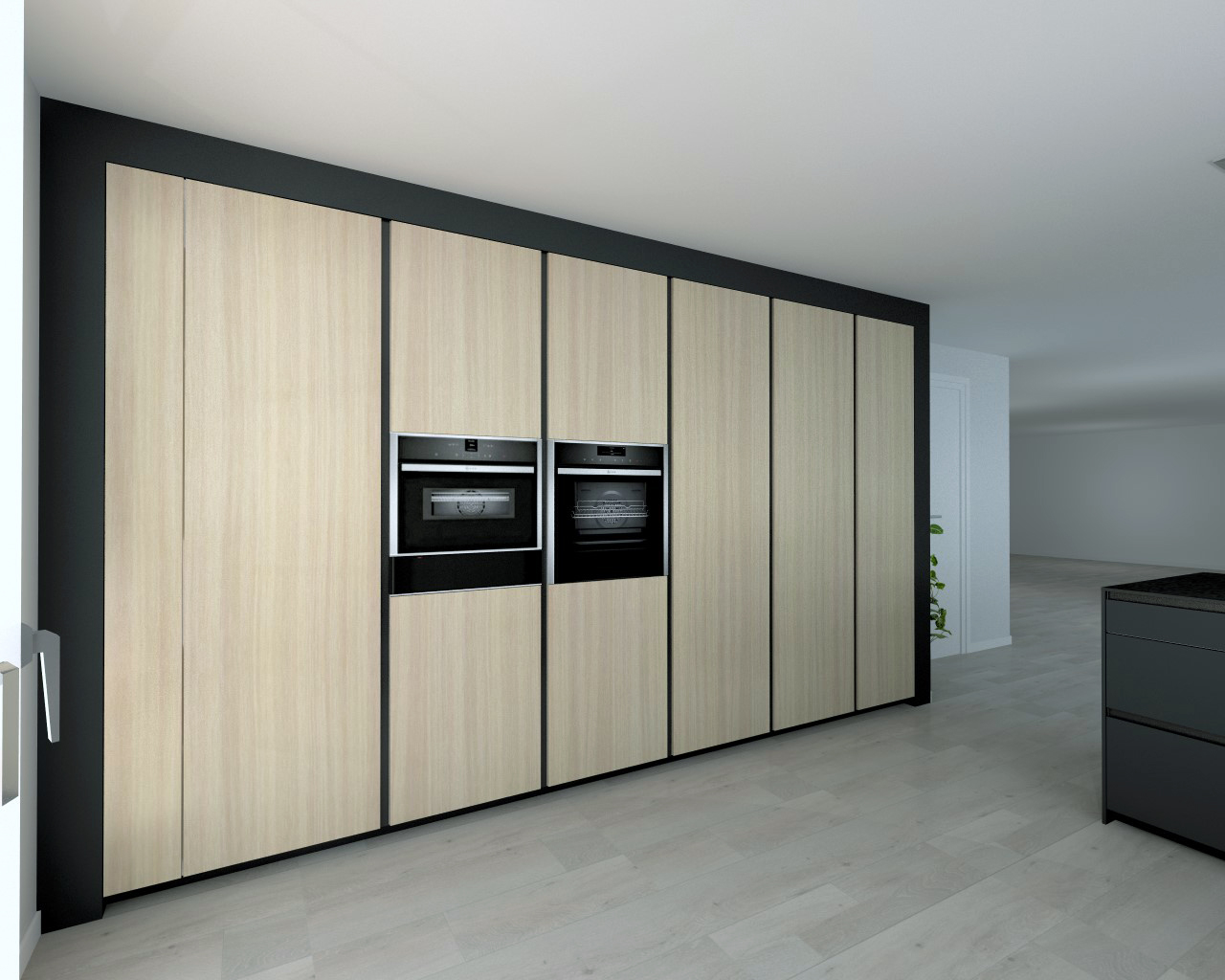 Proyecto de cocina negra y madera con península | Docrys & DC