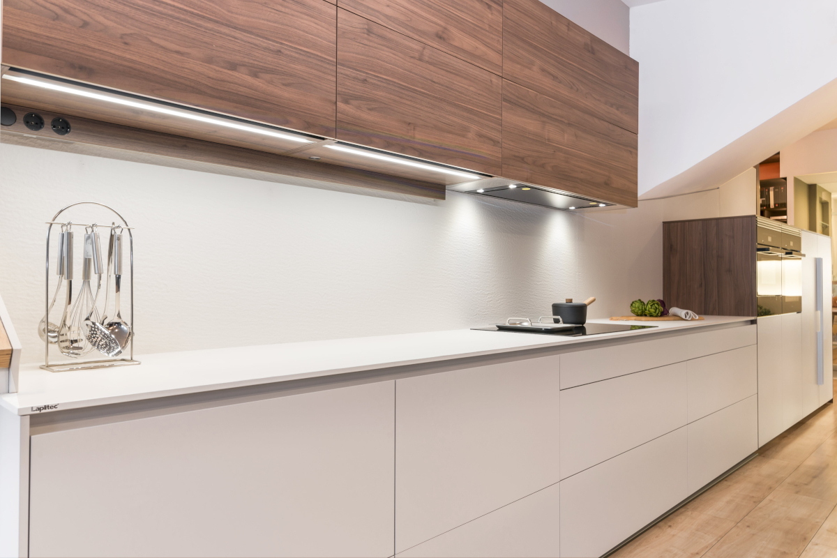 Cocina Santos cashmere con isla