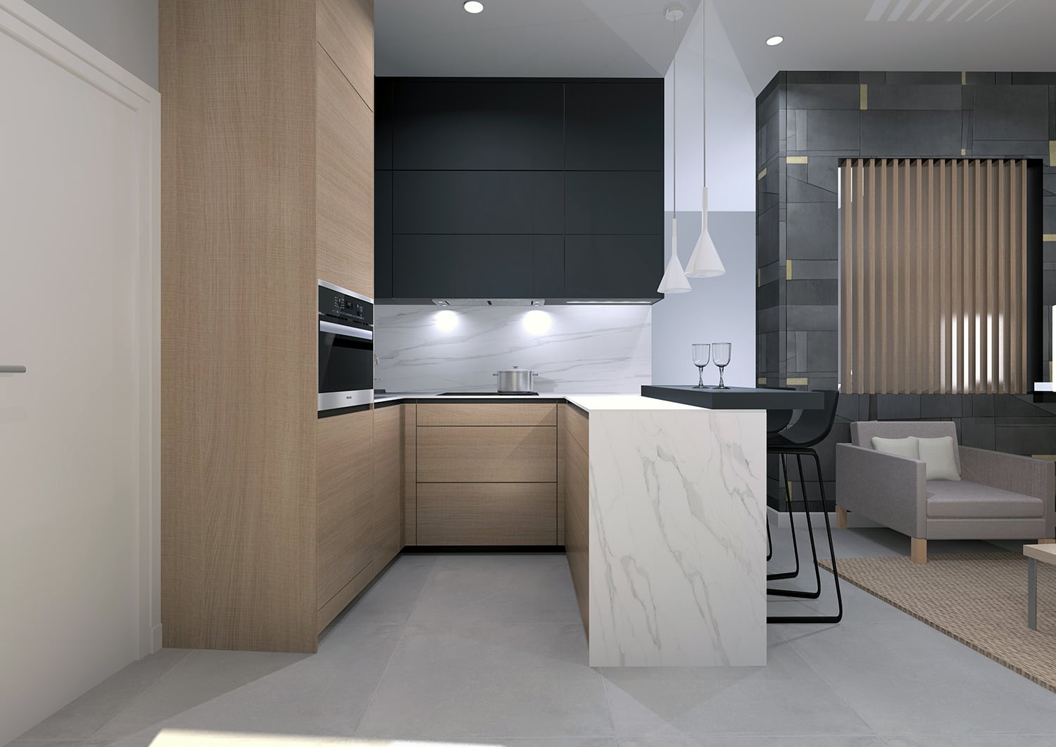 Cocina pequeña moderna