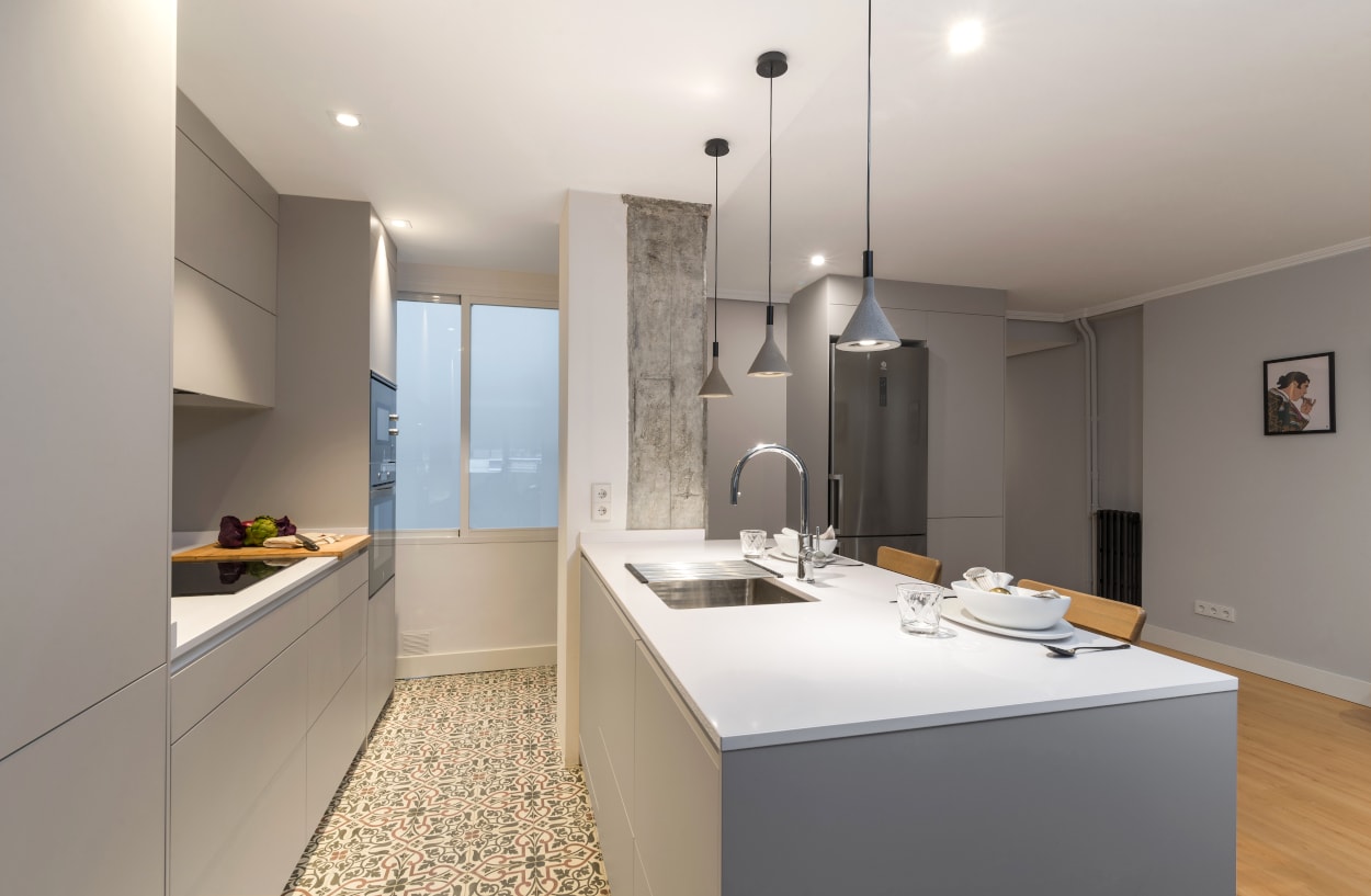 Suelo hidráulico en cocinas