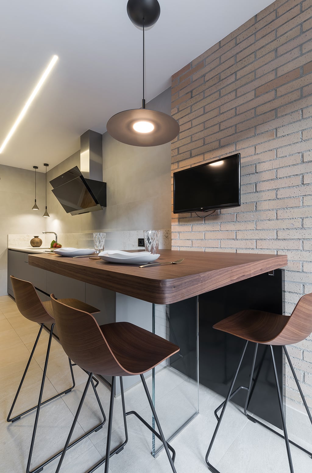 plano cocina con dos frentes