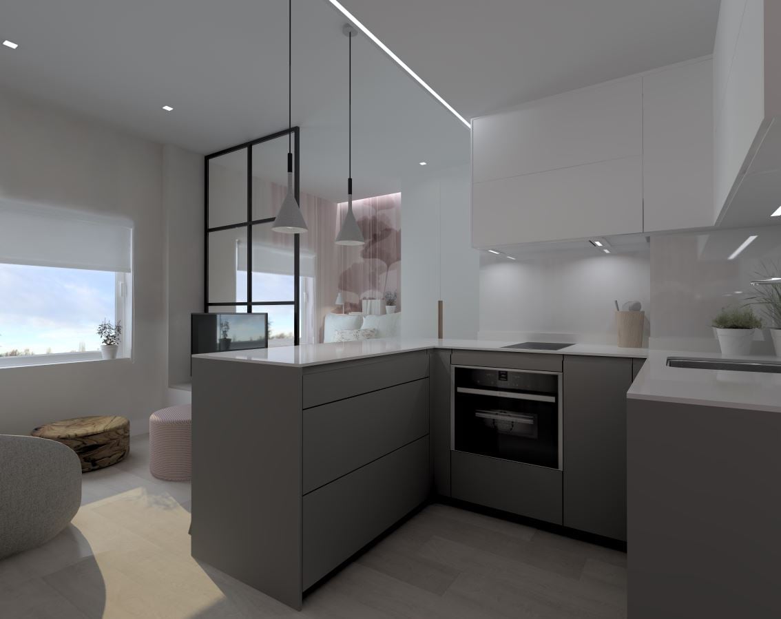 Cocina pequeña moderna