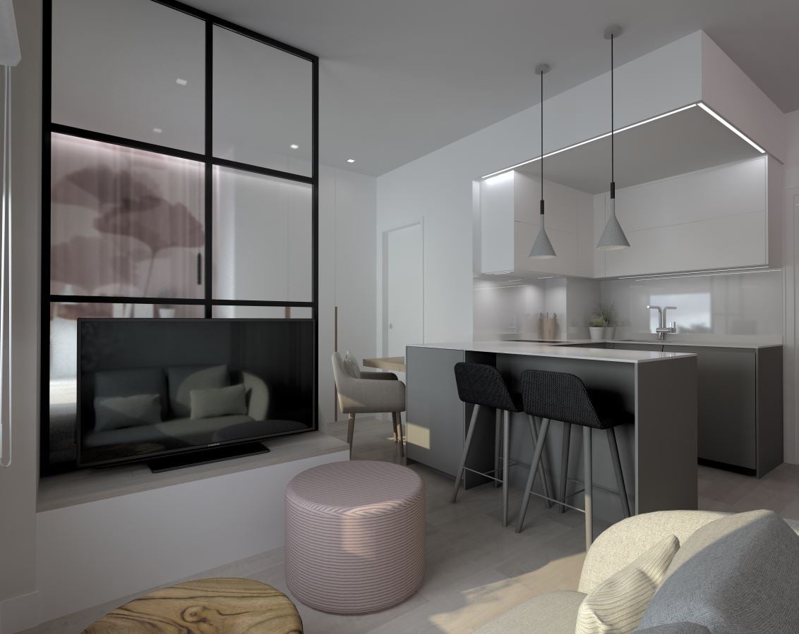 Cocina pequeña moderna