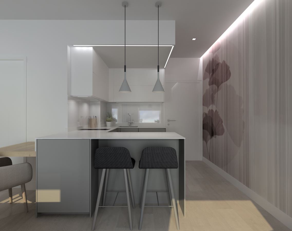 Cocina pequeña moderna