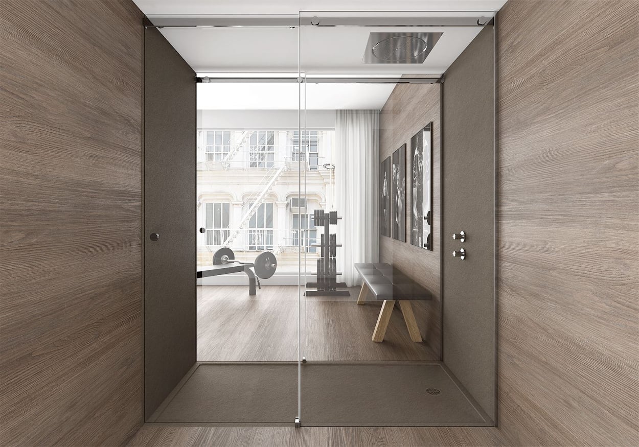 Duchas modernas abiertas