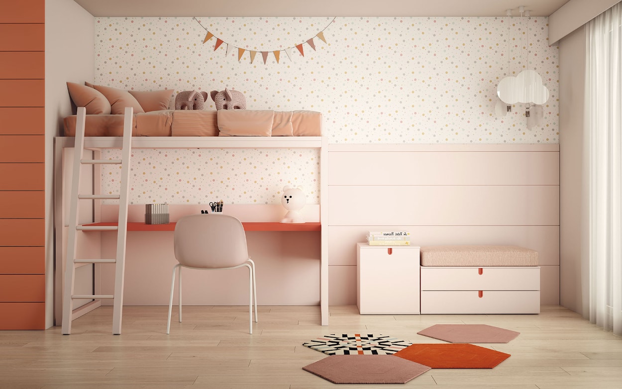 Decoración dormitorio infantil muebles modulares