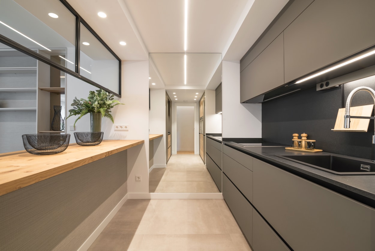 Cocina Santos gris y roble