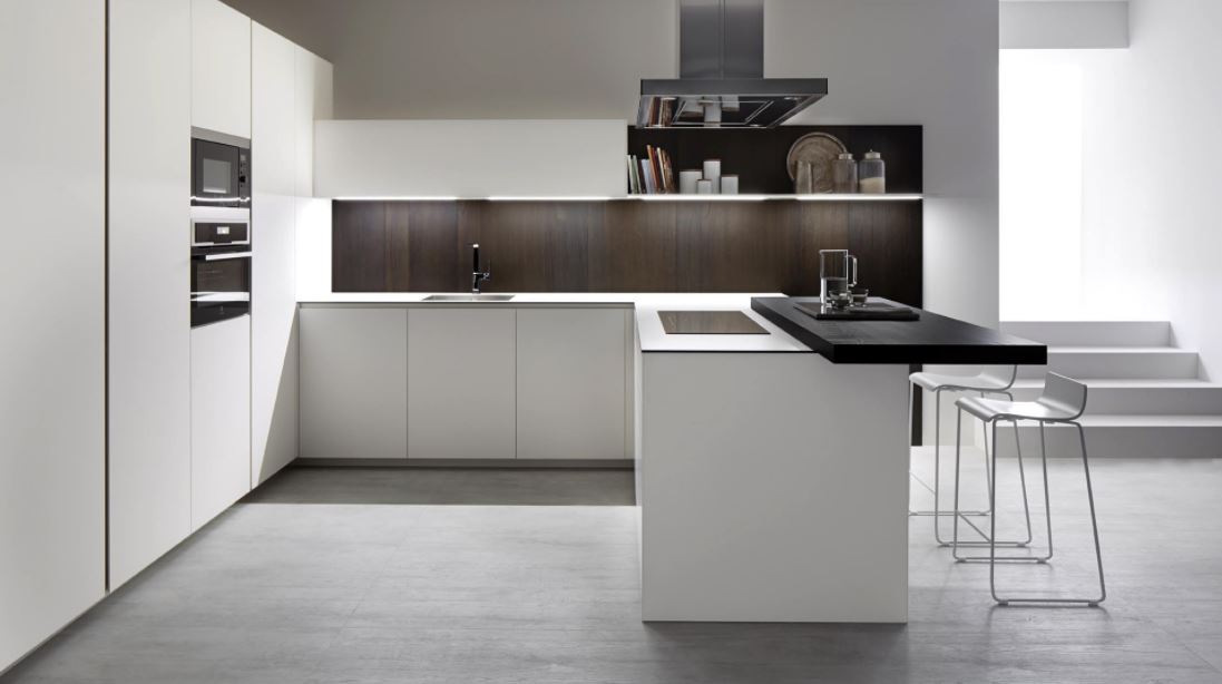 barra en cocina en península