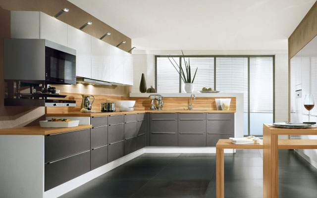 Cocina con isla en forma L