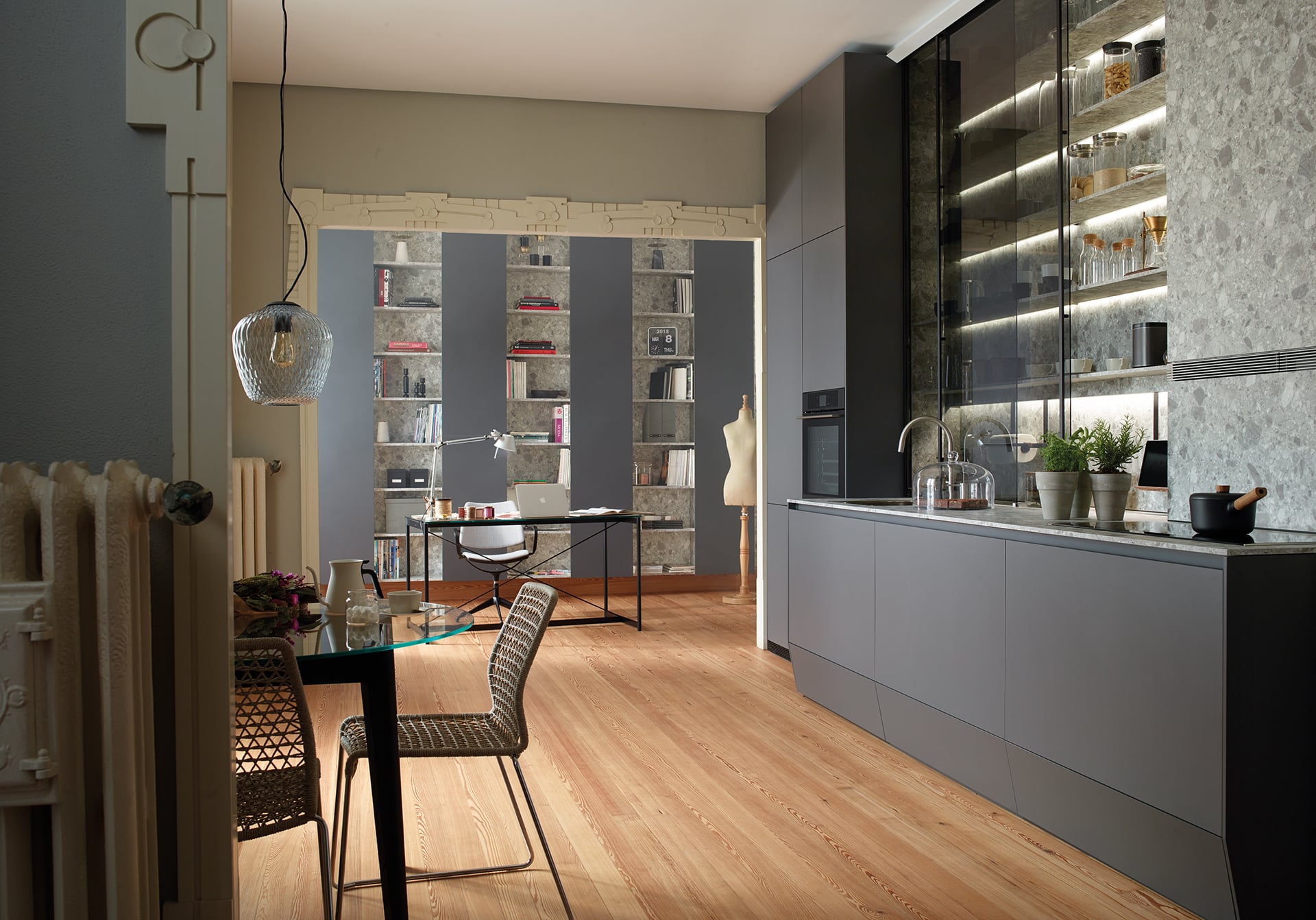 Cocinas con vitrinas Santos