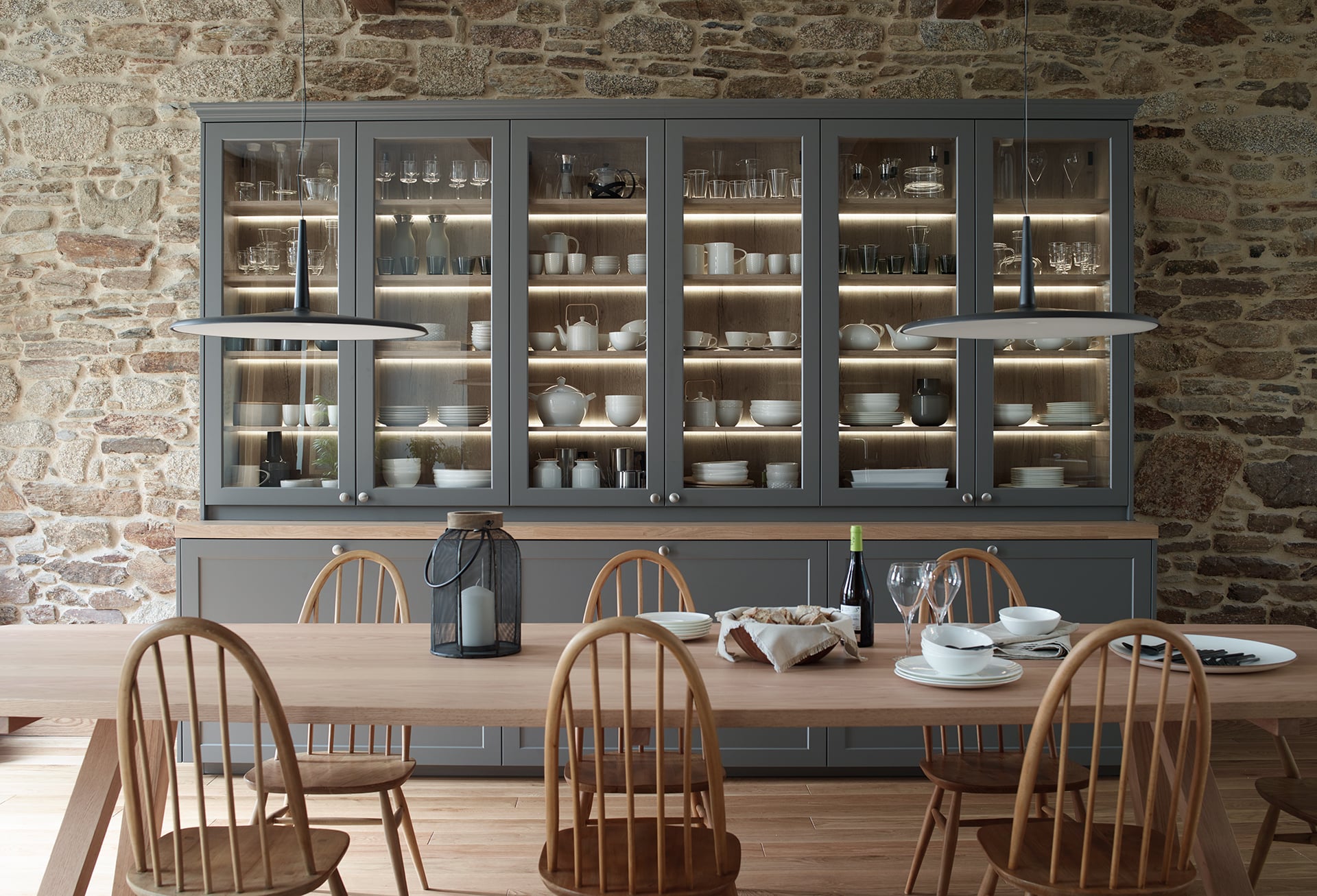 Cocinas con vitrinas Santos