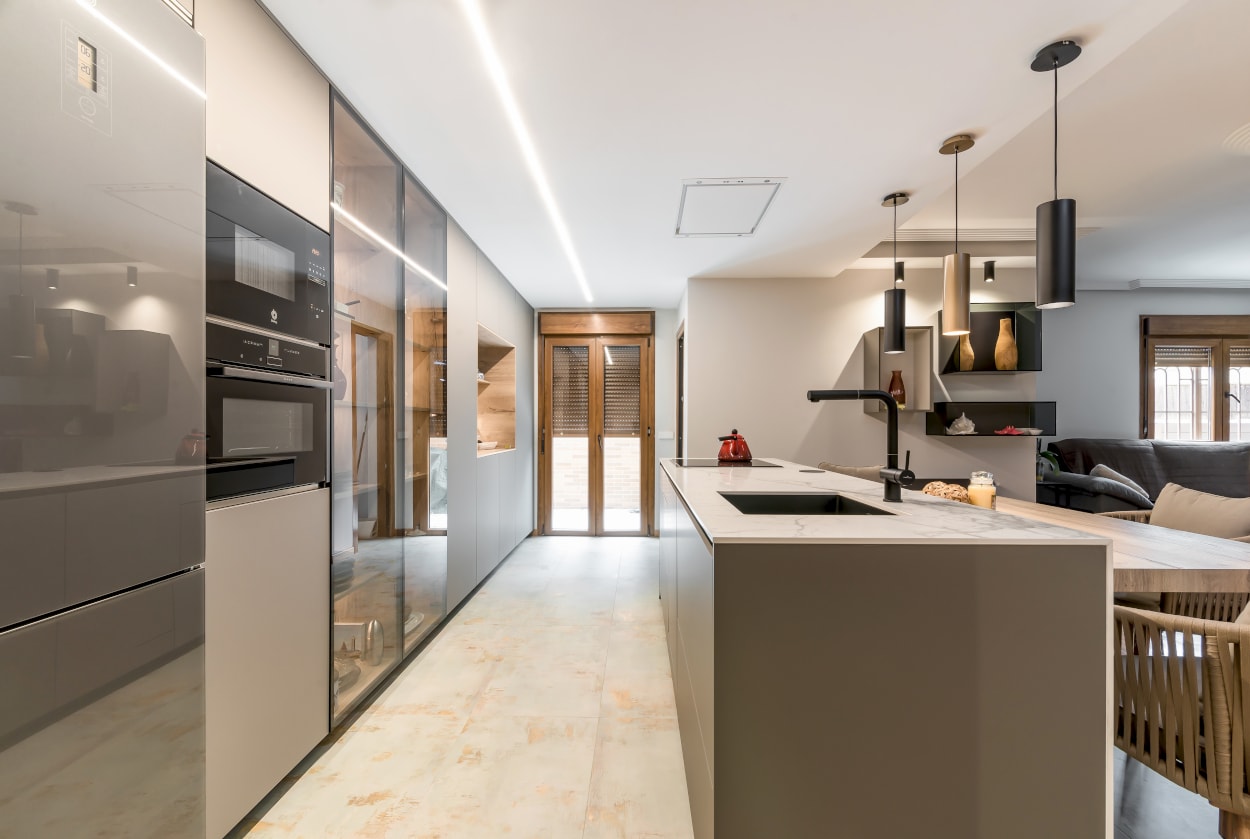 Después proyecto cocina Santos con isla abierta al salón