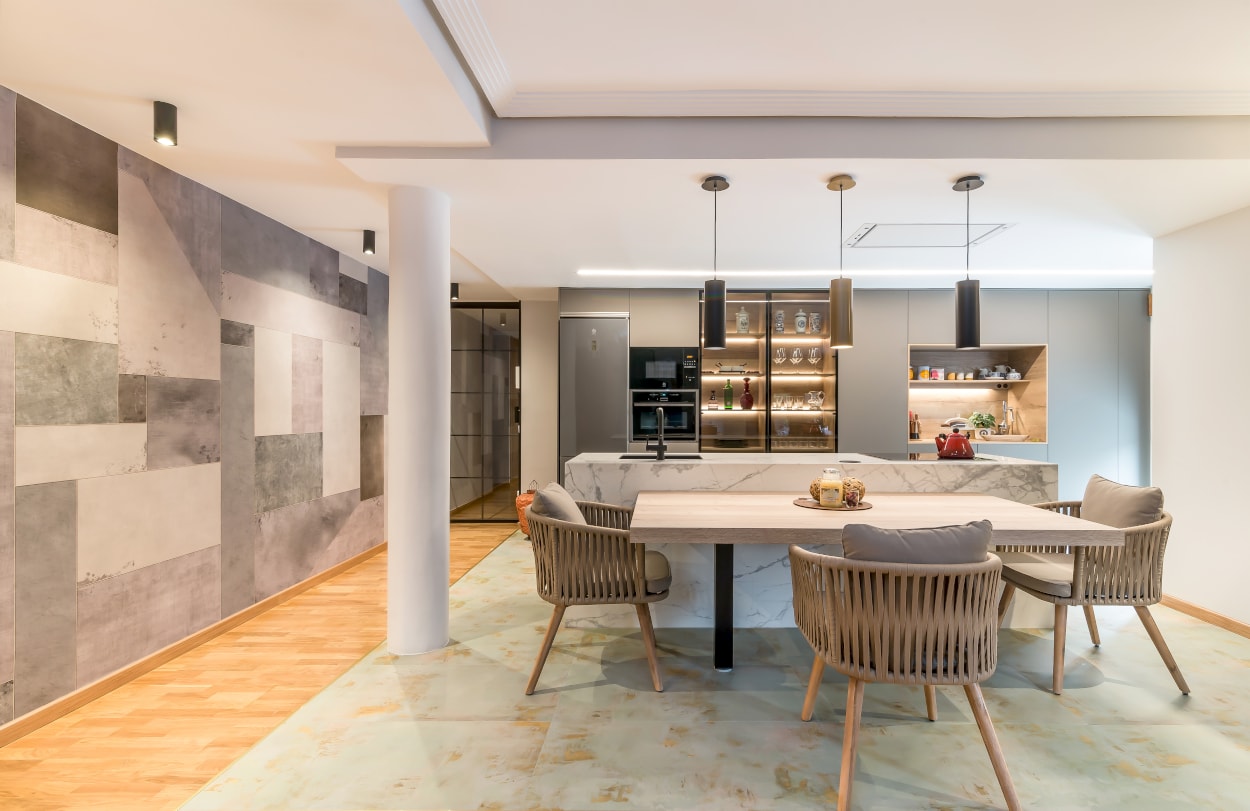 Después proyecto cocina Santos con isla abierta al salón