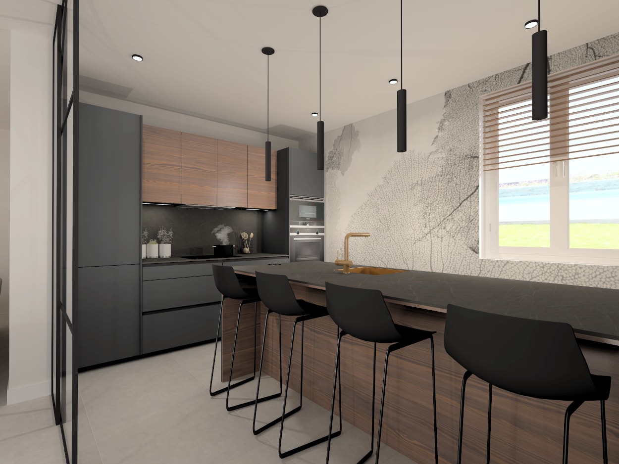 Iluminación en una cocina moderna