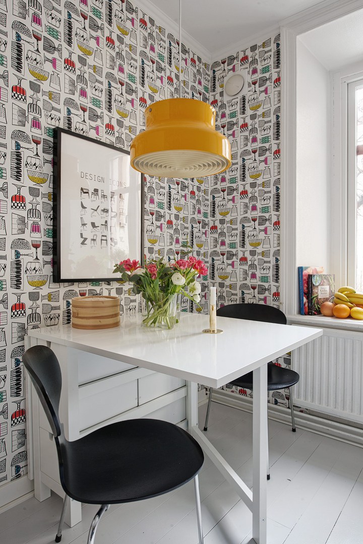 Papeles pintados en las cocinas