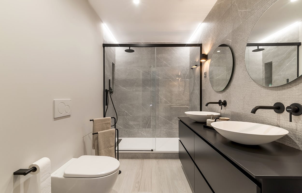 mueble de Codis con dos lavabos de Bathco