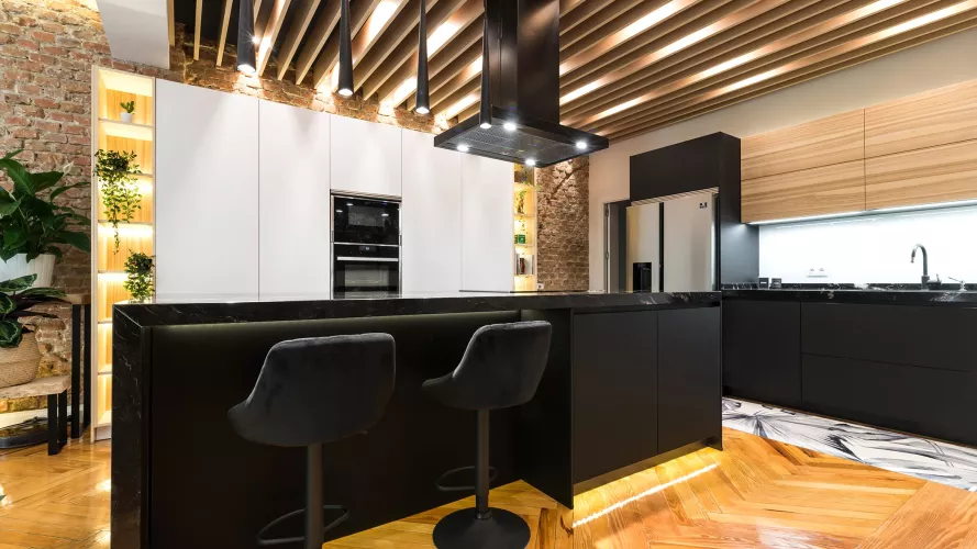 Cocina Santos negra y blanca