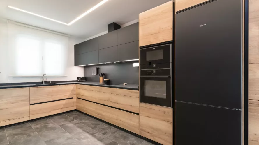 Cocina Santos muebles altos y bajos y columnas