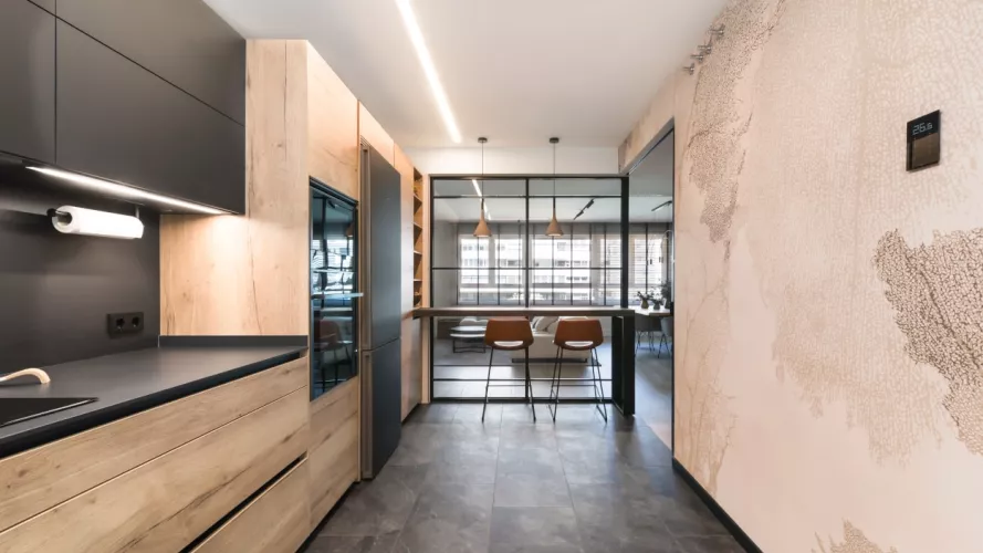 Cocina Santos roble y negra