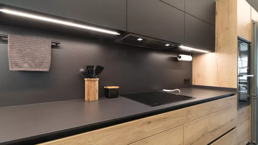 Cocina Santos roble y negra