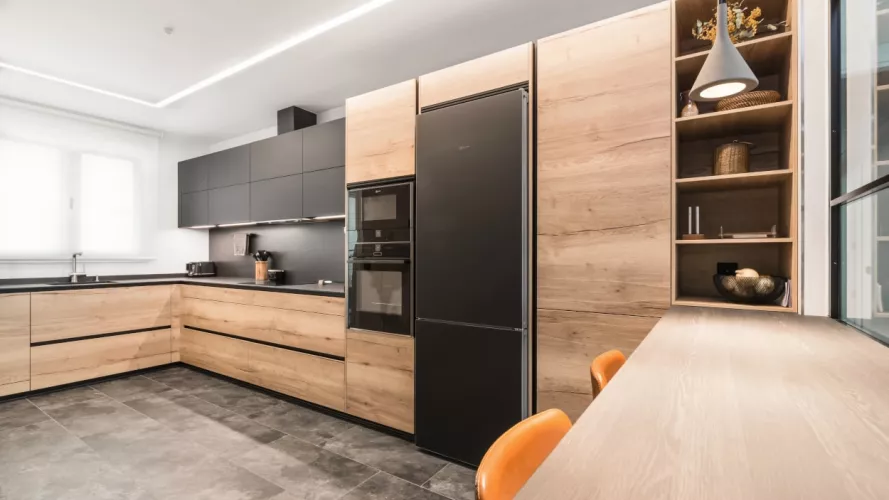 Cocina Santos roble y negra