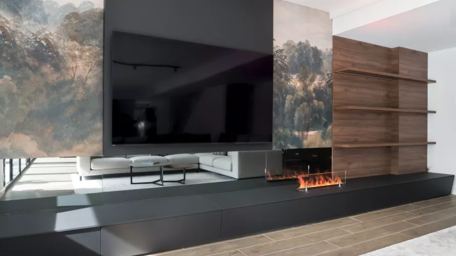 Mueble TV con papel pintado Glamora