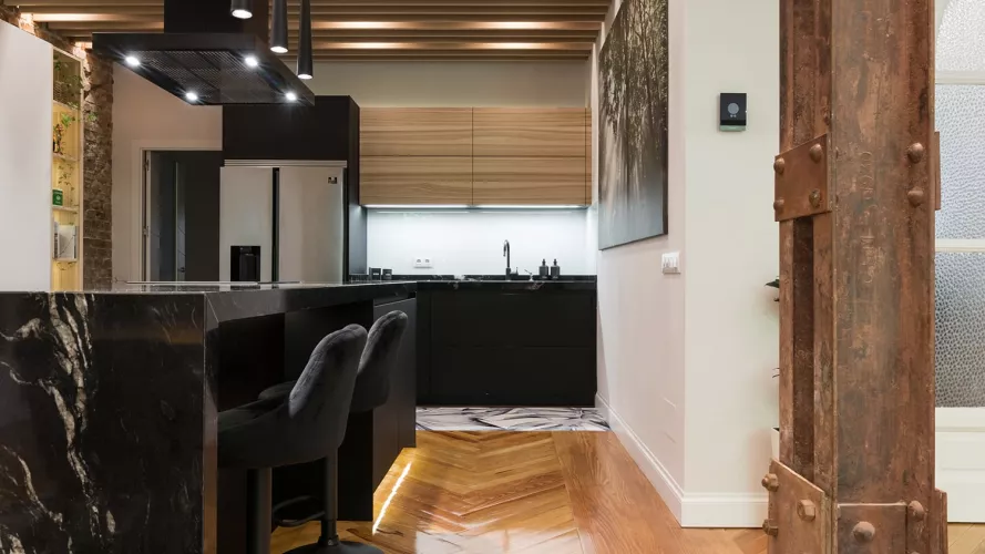 suelo cocina en madera