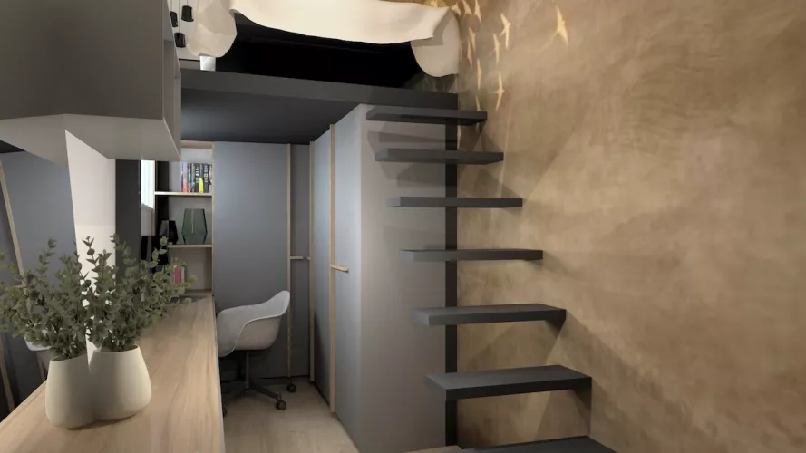 Proyecto decoración dormitorio doble altura