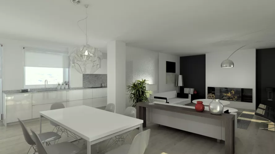 Aravaca | Cocina Santos | Modelo Intra Laca Brillo | Encimera Granito