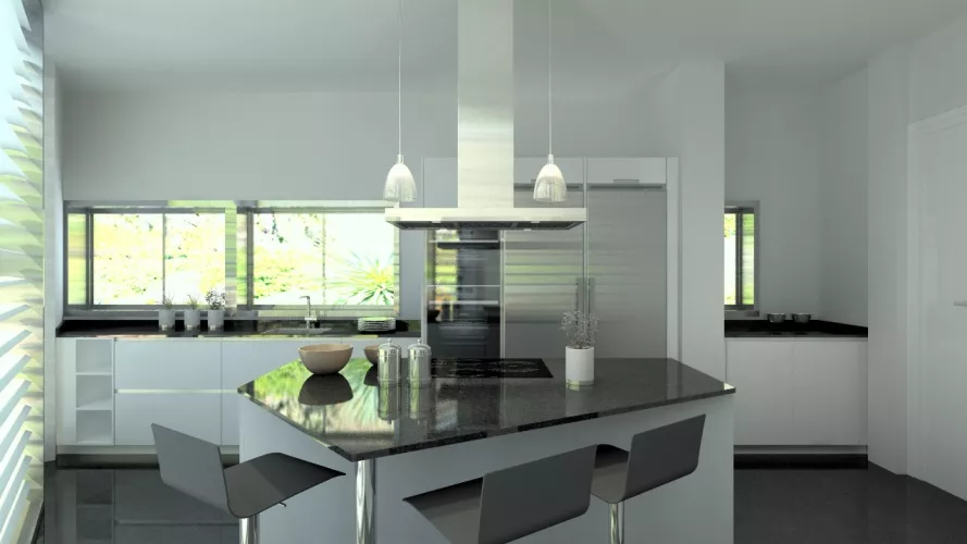Proyecto en Aravaca | Cocina Santos LINE Blanco con Encimera de Granito