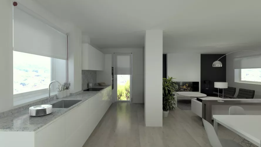 Aravaca | Cocina Santos | Modelo Intra Laca Brillo | Encimera Granito