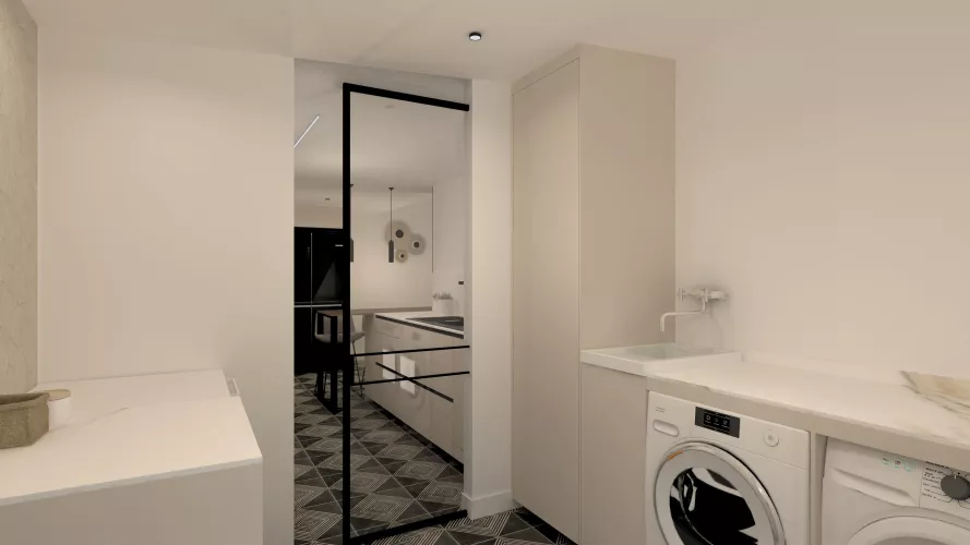 Cocina con lavadero en Madrid