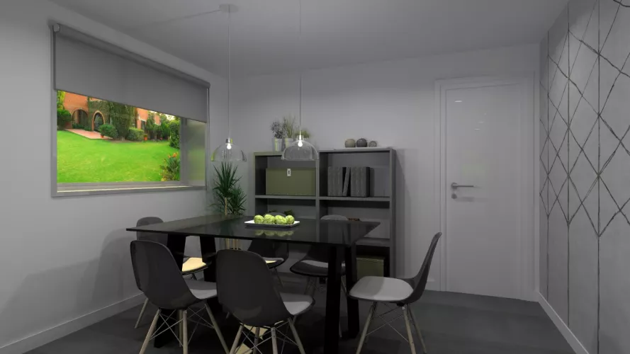 Aravaca | Cocina Santos | Modelo Line y  Minos Estratificado Blanco Seff | Encimera Silestone Marengo