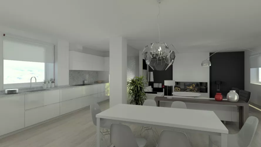 Aravaca | Cocina Santos | Modelo Intra Laca Brillo | Encimera Granito