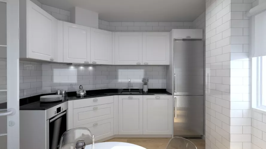 Cocina Santos Modelo Época en Blanco Seda Mate – Estilo Retro con Elegancia Moderna