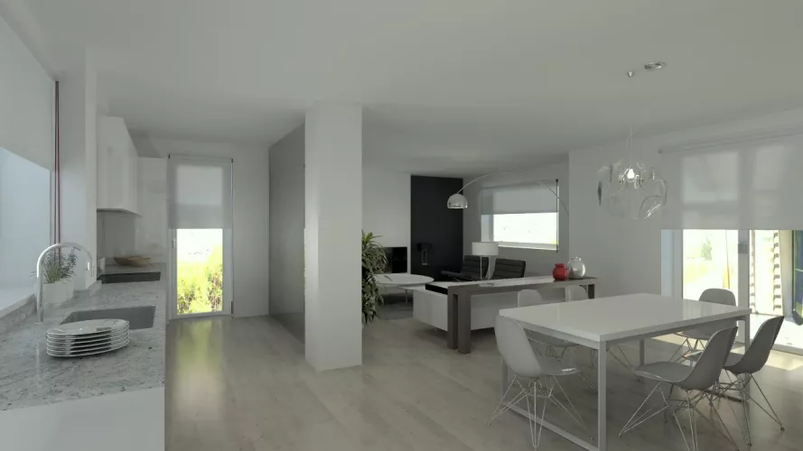 Aravaca | Cocina Santos | Modelo Intra Laca Brillo | Encimera Granito