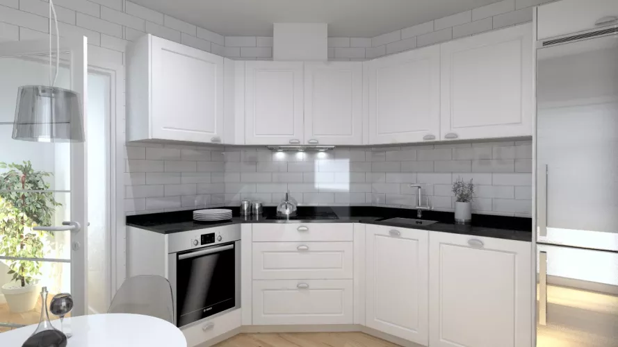 Cocina Santos Modelo Época en Blanco Seda Mate – Estilo Retro con Elegancia Moderna