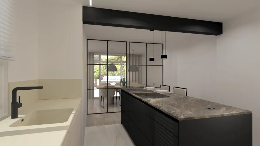 Cocina contemporánea: elegancia y contraste