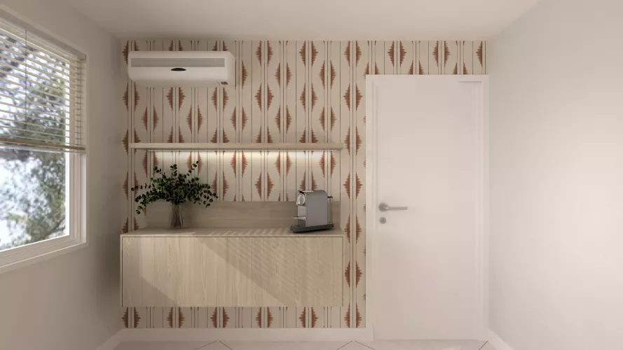 Cocina en madera natural con comedor integrado